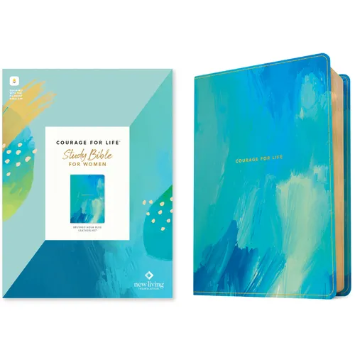 NLT Courage for Life Study Bible for Women, Filament Enabled (Leatherlike, Brushed Aqua Blue)