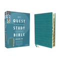 Niv, Quest Study Bible, Personal Size, Leathersoft, Teal, Thumb Indexed, Comfort Print: The Only Q and A Study Bible