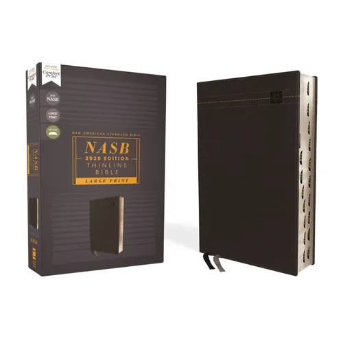 Nasb, Thinline Bible, Large Print, Leathersoft, Black, Red Letter Edition, 2020 Text, Thumb Indexed, Comfort Print