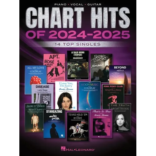 Chart Hits of 2024-2025: 14 Top Singles Arranged for Piano, Voice, and Guitar Chords and Frames