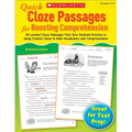 Quick Cloze Passages for Boosting Comprehension: Grades 4-6: 40 Leveled Cloze Passages That Give Students Practice in Using Context Clues to Build Voc