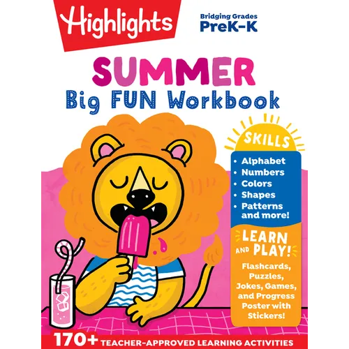 Summer Big Fun Workbook Bridging Grades P & K: Prep for Kindergarten Summer Activity Book, Prek to Kindergarten Summer Workbook with Alphabet, Numbers