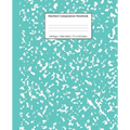 Marbled Composition Notebook: Turquoise Marble Wide Ruled Paper Subject Book