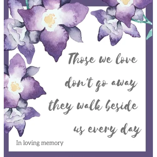 Religious quote in loving memory, condolence book to sign