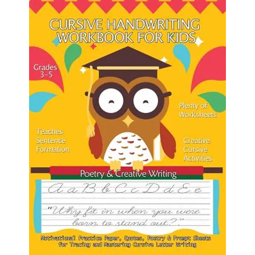 Cursive Handwriting Workbook for Kids: Motivational Practice Paper, Quotes, Poetry & Prompt Sheets for Tracing and Mastering Cursive Letter Writing: G