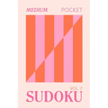 Pretty Pocket Sudoku - Medium Screen Free Puzzles: Minimal Small Travel Size 4 x 6 Inches - Orange & Pink Pop Art for Analog Bag