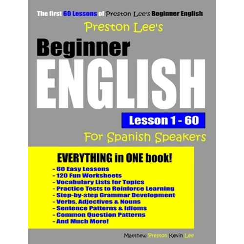 Preston Lee's Beginner English Lesson 1 - 60 For Spanish Speakers
