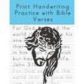 Print Handwriting Practice with Bible Verses: Print Handwriting Workbook for Teens and Adults while Learning Bible Verses