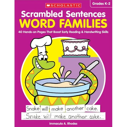 Scrambled Sentences: Word Families: 40 Hands-On Pages That Boost Early Reading & Handwriting Skills
