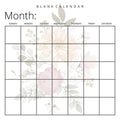 Blank Calendar: Pretty Flowers, Undated Planner for Organizing, Tasks, Goals, Scheduling, DIY Calendar Book