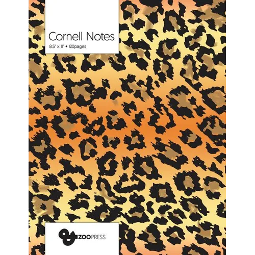 Cornell Notes: Jaguar Pattern Cover - Best Note Taking System for Students, Writers, Conferences. Cornell Notes Notebook. Large 8.5 x