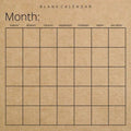 Blank Calendar: Kraft Brown Paper, Undated Planner for Organizing, Tasks, Goals, Scheduling, DIY Calendar Book