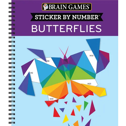 Brain Games - Sticker by Number: Butterflies (14 Images to Sticker)