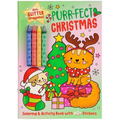 Purr-Fect Christmas Coloring & Activity Book with 60+ Stickers and Glitter Crayons - Christmas Coloring Book for Creative Kids Ages 3-5