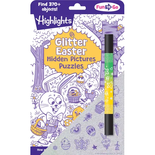 Glitter Easter Hidden Pictures Puzzles: Over 370 Hidden Objects in Festive Easter Puzzle Book Featuring Bunnies, Eggs and Flowers, Easter Gift for Kid