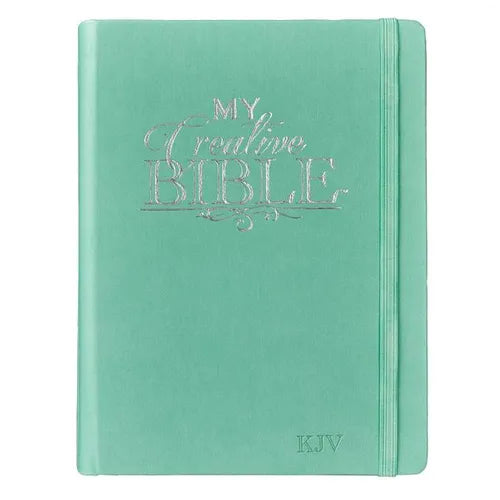 KJV Holy Bible, My Creative Bible, Faux Leather Hardcover - Ribbon Marker, King James Version, Teal W/Elastic Closure