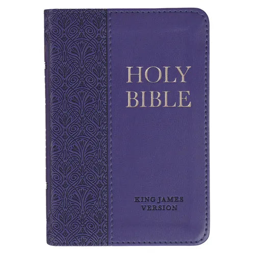 KJV Bible Mini Pocket Faux Leather, Purple)