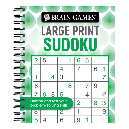 Brain Games - Large Print Sudoku: Unwind and Test Your Problem-Solving Skills Easy to Read, Fun to Solve Gift for Adults & Seniors