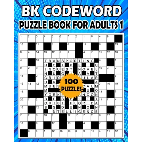 BK Codeword puzzle book for adults 1: Large print codebreaker puzzle book for adults & seniors - 100 Puzzle from (BK Bouchama)
