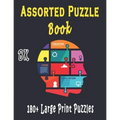 BK Assorted Puzzle Book: Puzzle Activity Book for Adults, 180+ Large Print Mixed Puzzles - Word search, Sudoku, Cryptograms, Word Scramble