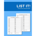 List it! Activity book for Dementia Patients: Anti Memory loss and improved recall workbook for Dementia sufferers