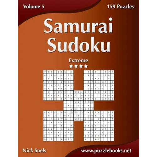 Samurai Sudoku - Extreme - Volume 5 - 159 Puzzles