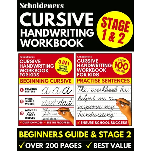 Cursive Handwriting Workbook: 2-in-1 Book Set For Kids (Cursive for Beginners / Cursive Writing Practice Book)