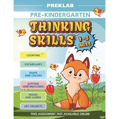Thinking skills pre-K toddler workbook 1-3 years prek age 1 2 3
