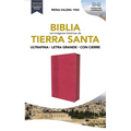 Rvr60, Santa Biblia, Tierra Santa, Letra Grande, Leathersoft, Fucsia, Con Cierre, Palabras de Jesús En Rojo, Comfort Print
