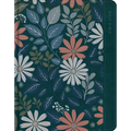 NASB Notetaking Bible, Large Print Edition, Teal Floral Leathertouch
