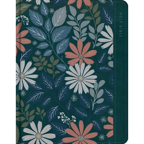 NASB Notetaking Bible, Large Print Edition, Teal Floral Leathertouch