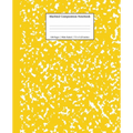 Marbled Composition Notebook: Yellow Marble Wide Ruled Paper Subject Book