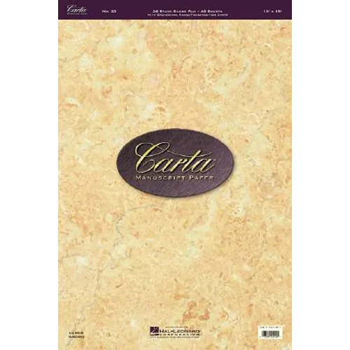 Carta Manuscript Paper No. 23 Professional 26-Stave Score Pad with Orchestral Range and Transposition Chart Staff Paper for Music Educators, Composers