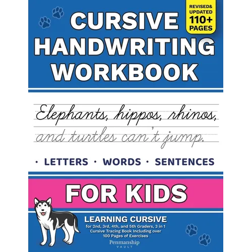 Cursive Handwriting Workbook for Kids: Learning Cursive for 2nd 3rd 4th and 5th Graders, 3 in 1 Cursive Tracing Book Including over 100 Pages of Exerc