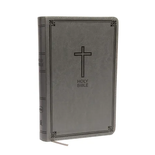 NKJV, Deluxe Gift Bible, Imitation Leather, Gray, Red Letter Edition