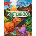 Sketchbook: 120 Blank Pages with a Cute Dino Character (Sketchbook for Kids)