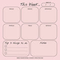 Weekly Planner Notepad: Pastel Pink Color, To Do List, Daily Agenda, Organizer, Desk Pad, 50 Sheets
