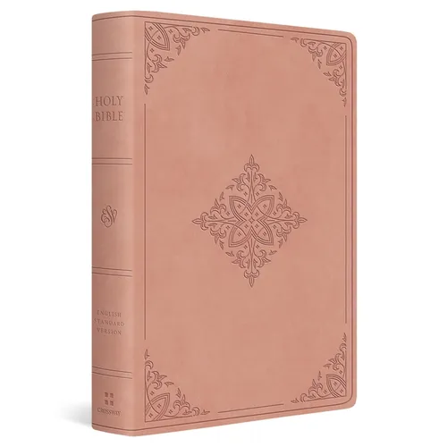 ESV Giant Print Value Personal Size Bible (Trutone, Blush Rose, Fleur-De-Lis Design)