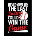 Never Give Up The Last Swing Could Win The Game: College Ruled Composition Notebook For Baseball Sports Fans