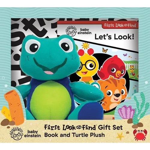 Baby Einstein: Let's Look! First Look and Find Gift Set Book and Turtle Plush