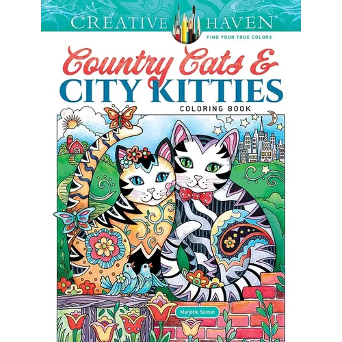 Creative Haven Country Cats & City Kitties Coloring Book