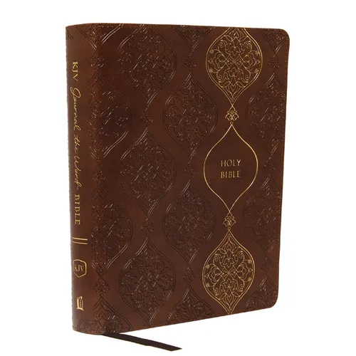 KJV, Journal the Word Bible, Imitation Leather, Brown, Red Letter Edition, Comfort Print: Reflect, Journal, or Create Art Next to Your Favorite Verses